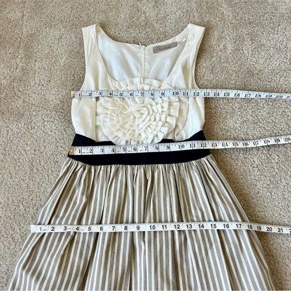 ANTHROPOLOGIE BURLAPP Sleeveless Striped Rosette Fit & Flare Dress—SZ. XS - Picture 13 of 16